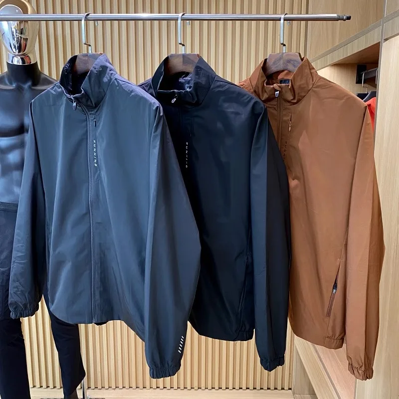 High-End Outdoor Herren Jaet Running Sport Series Herbstsaison 3D-Schneiderei Stehkragen Reißverschluss Langer Sve-Mantel