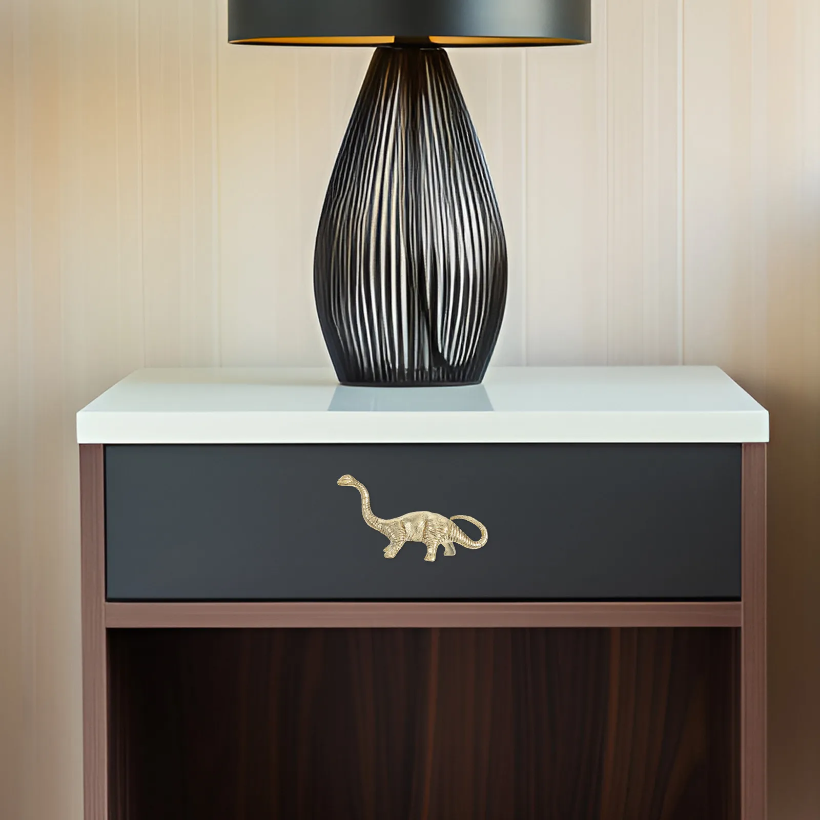 Brass Gold Dinosaur Dresser Knobs Animal Drawer Handles for Childrens Rooms Nursery Furniture Decorative Cabinet Pull Single