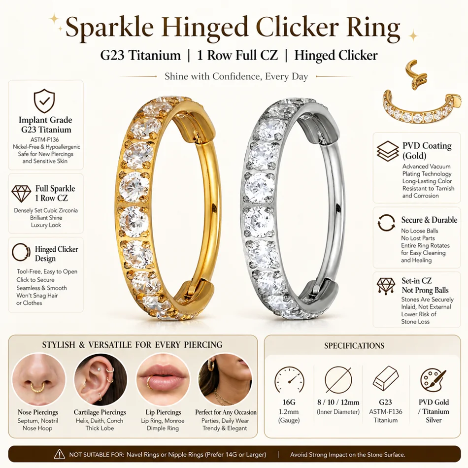 1 pz Orecchino a Cerchio Picco - Conch Earring Hoop recensione e prezzo