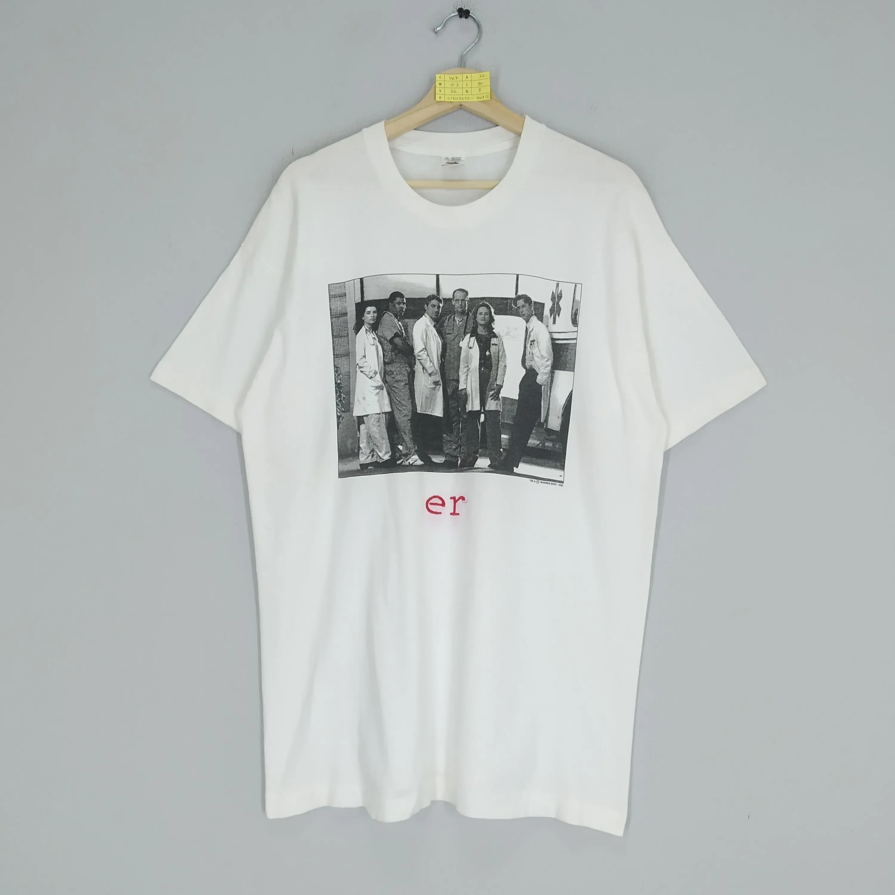 Vintage 90 s ER Movie Tv Show Drama Emergency Film Big Image T shirt Size XL