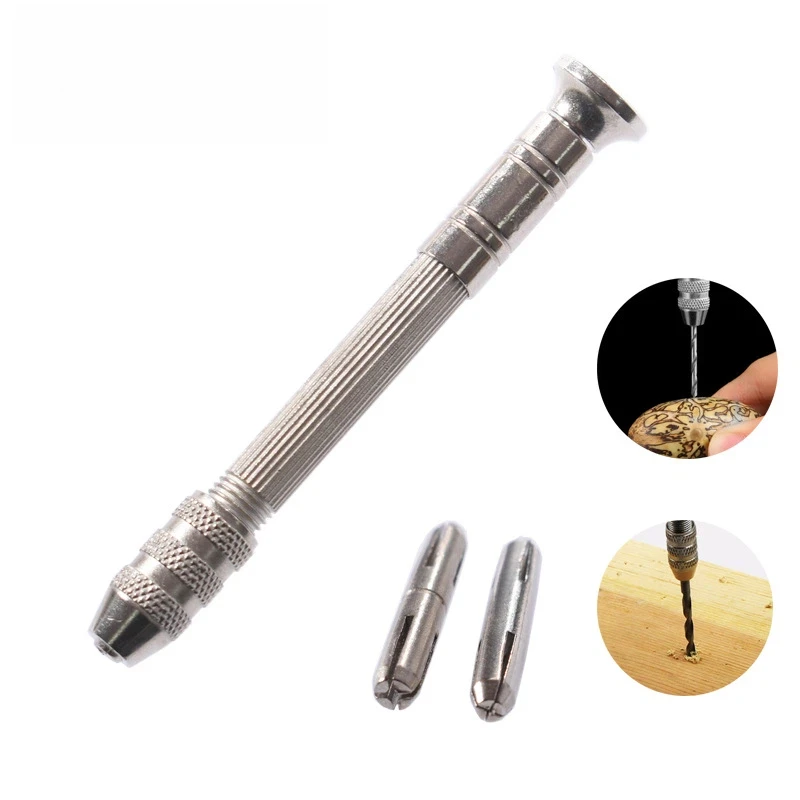 Mini taladro Manual de 0,8-3,0mm, herramienta rotativa para carpintería, broca helicoidal Manual, tornillo de banco para reparación de relojes, pasador de relojero