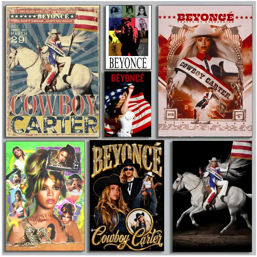 Pop Superstar B-Beyonce Poster Modern Wall Art Bedroom Living Room Print Unframed