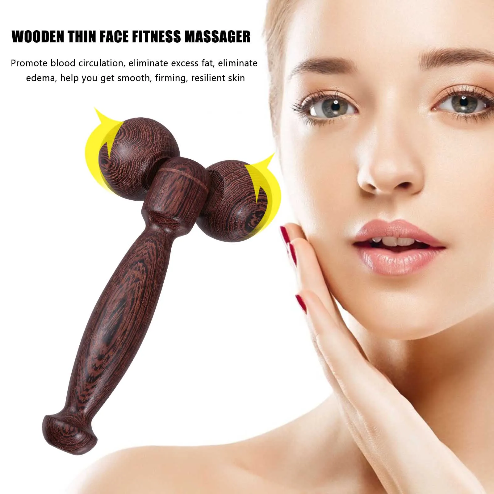 

Wooden Massager Face Lifting Tool Portable Slimming Neck Instrument Rolling Body Face Arms Legs Buttocks Back Fitness Skin