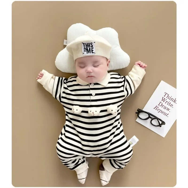 2024 Baby Clothes Button Cotton Cover All Newborn Boys Jumpsuit New Born Bebe Items Girls Outfit 0-18Months Cute Bear Rompers