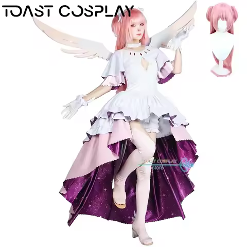 Anime Puella Magi Madoka Magica Kaname Madoka Cosplay Costume Women Kaname Madoka Cosplay Halloween Party Gifts Dress Wig
