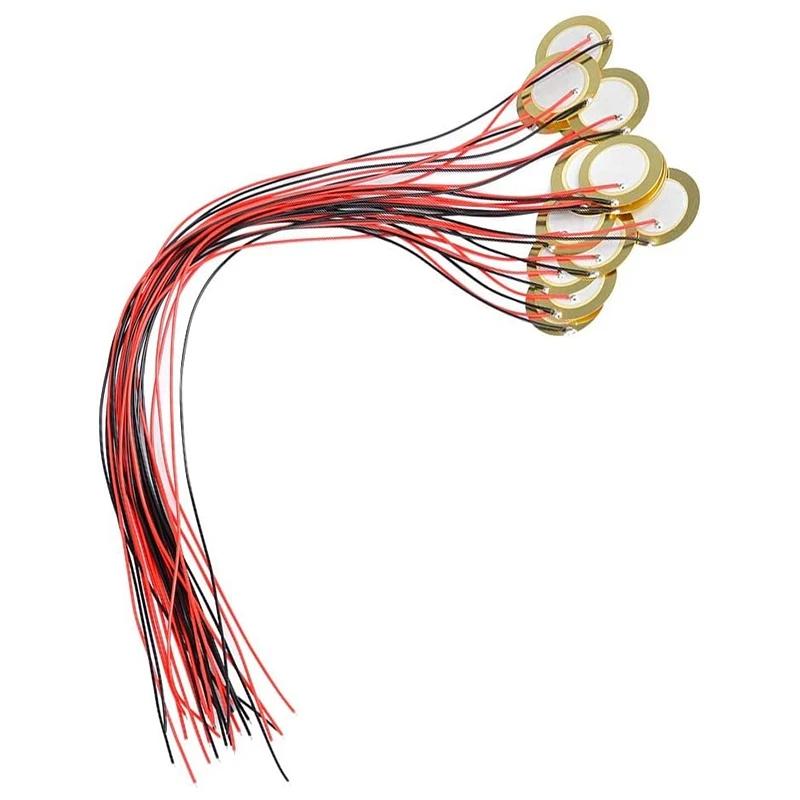 Top-15 шт. 27 мм пьезодиски с проводами микрофонный барабан триггер акустический звукосниматель для акустической гитары