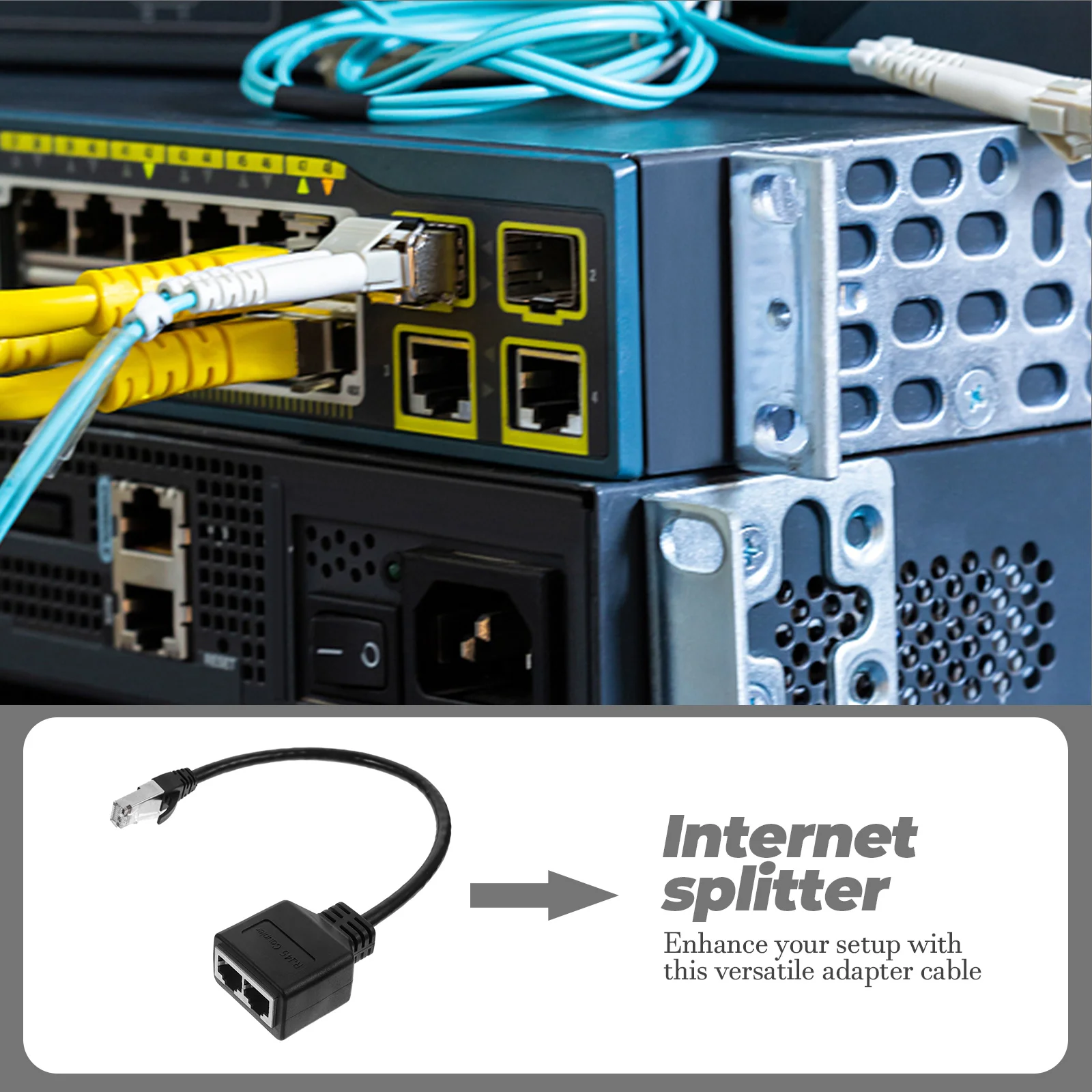 

Ethernet Splitter 1 to 2 High Adapter Cable Male to Double Female Plug LAN