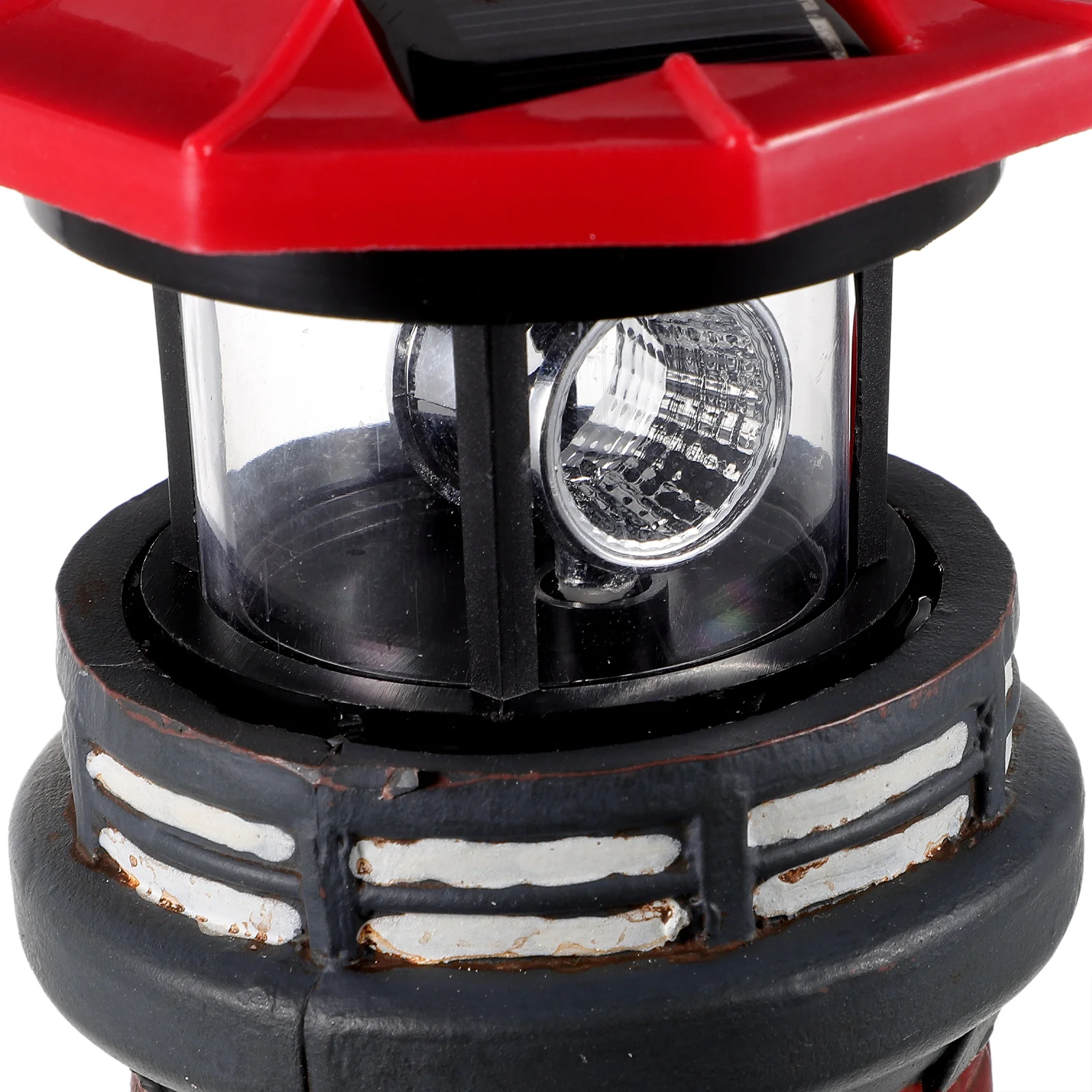 Lighthouse Rotating Beacon Lights Lawn Glowing Statue LED Night Red