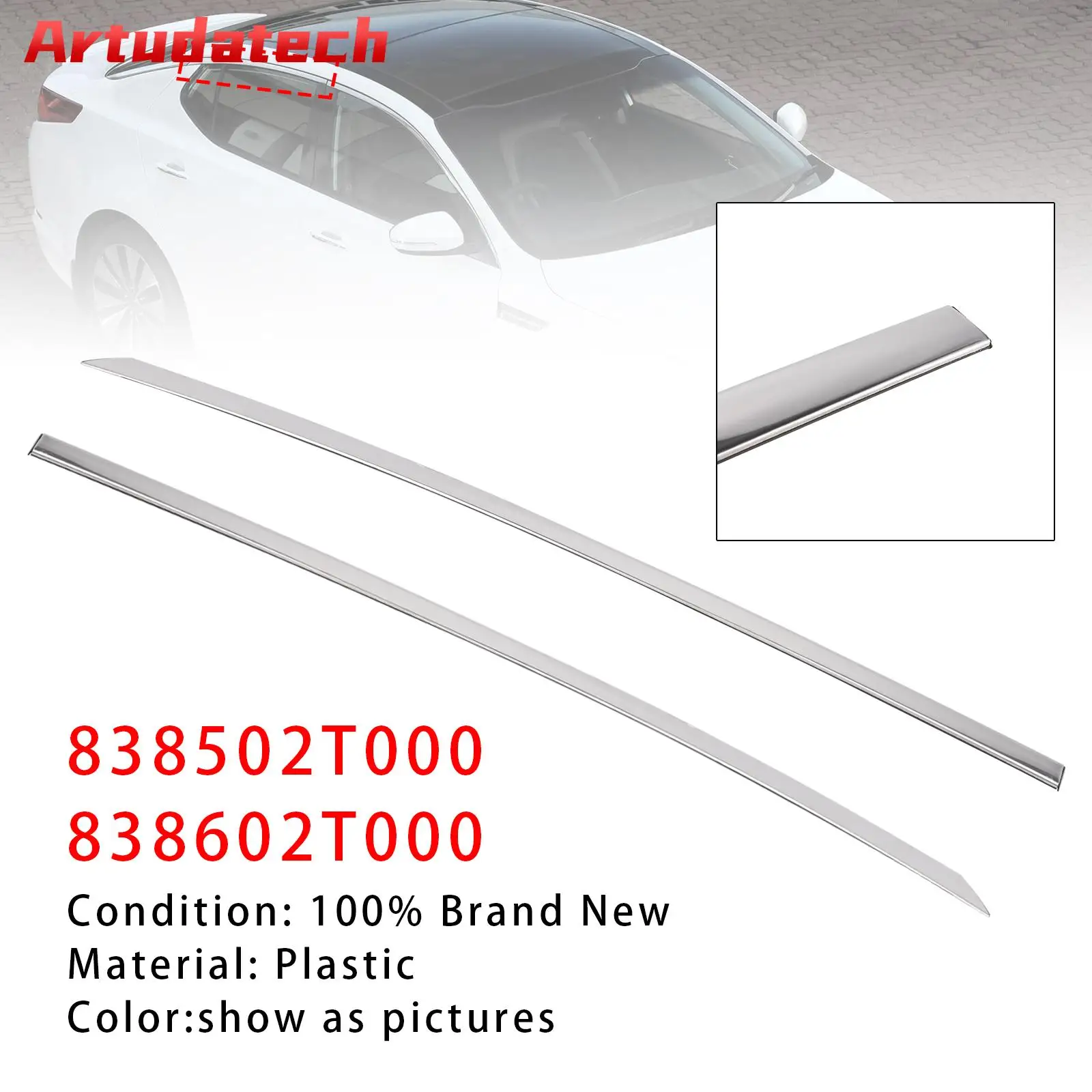 

Artudatech Left+Right Upper Rear Door Panel Trim Molding For Kia Optima 2011-2015 Car Accessories 2012 2013 2014
