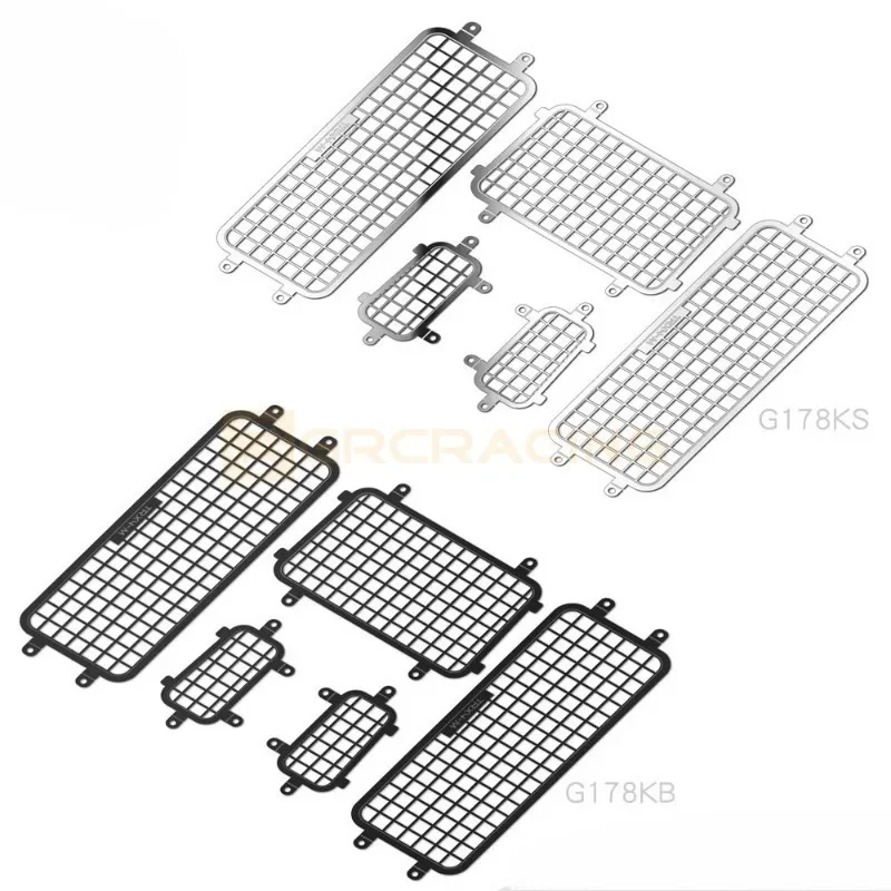 Stainless Steel Metal Stereoscopic Window Anti-collision Net Side Window+rear Window Net For 1/18 Trx-4m Defender