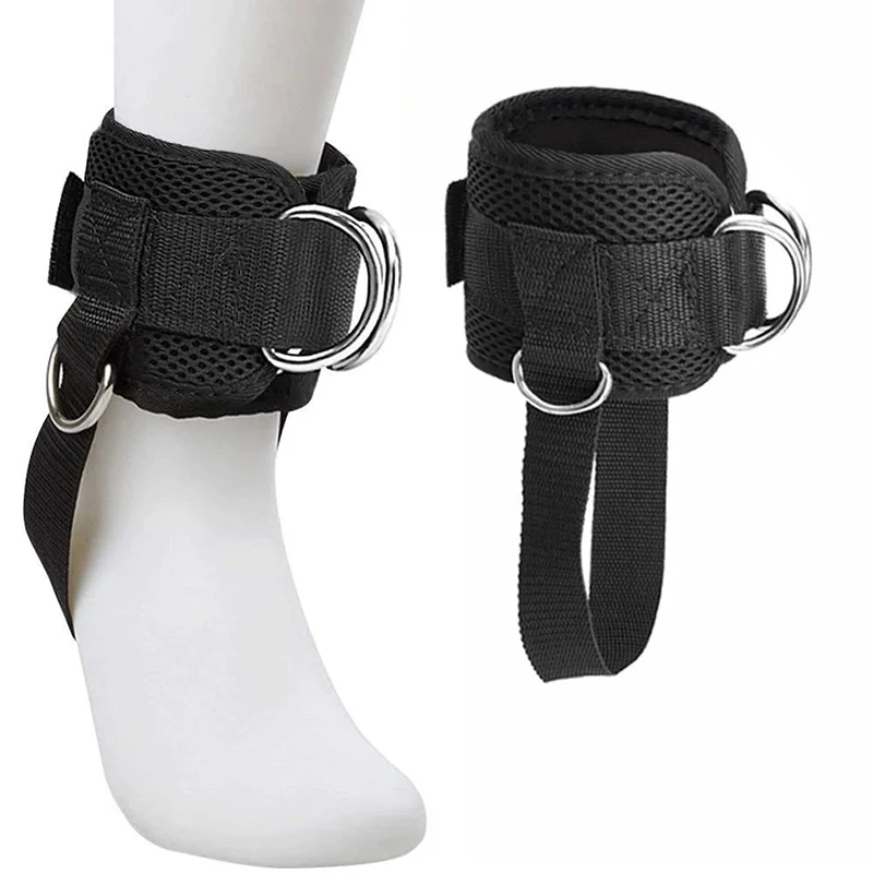 Black Ankle Straps for Cable Machine,One Size Fit with Premium Padding,Glute Kickback Ankle Strap for Women Men,Cable Attachment