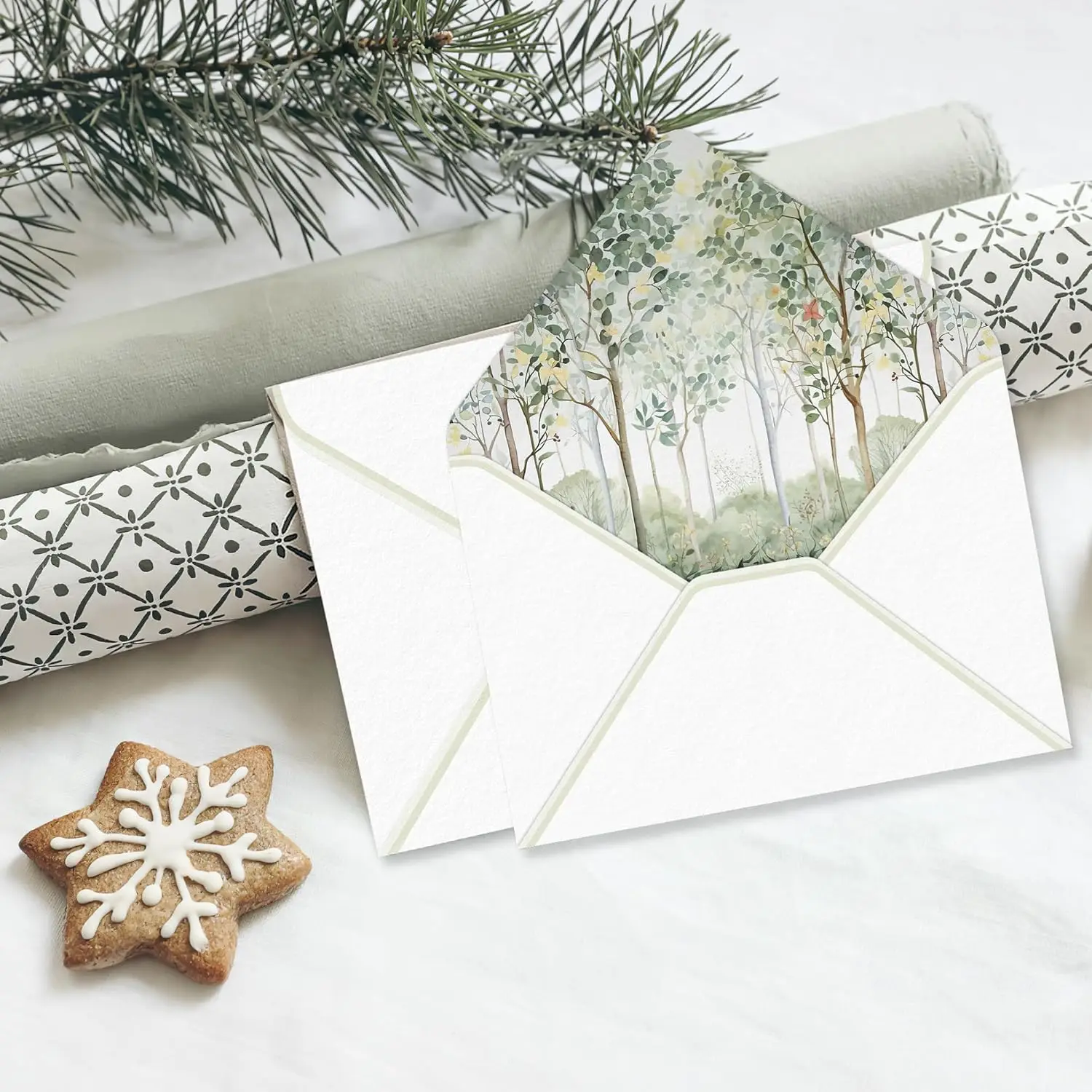 ซองจดหมายสีขาว A7 แพ็ค 50 ซอง, ขนาด 5x7 นิ้ว แบบมีฝาปิด สำหรับการ์ดเชิญ, บัตรของขวัญ, งานแต่งงาน, วันเกิด, งานรับปริญญา, งานเลี้ยงฉลองทารก