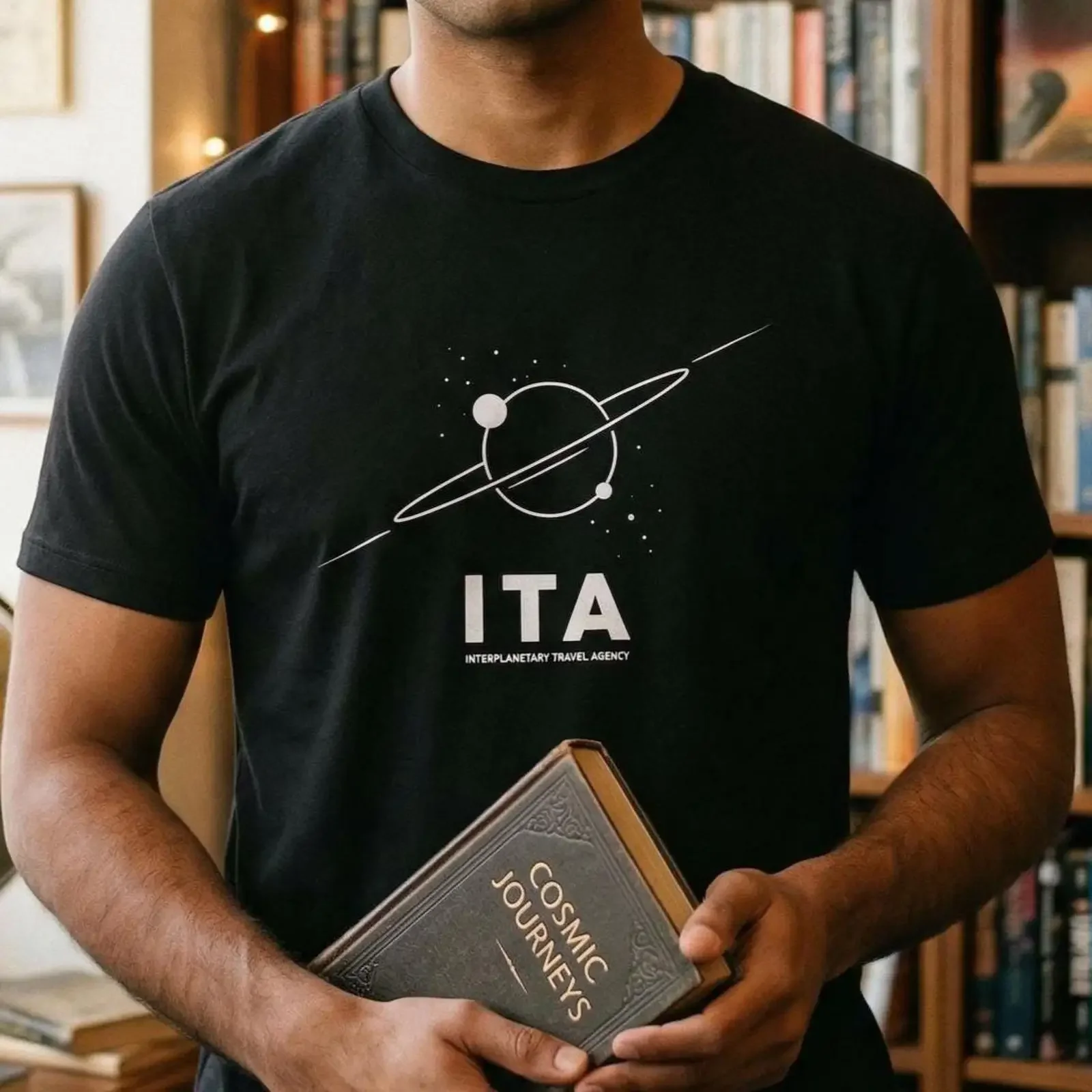 ITA Interplanetary Travel Agency Carl Sagan Inspired Minimalist Space T Shirt Ultra Soft Astronomy Science Enthusiast  vintage