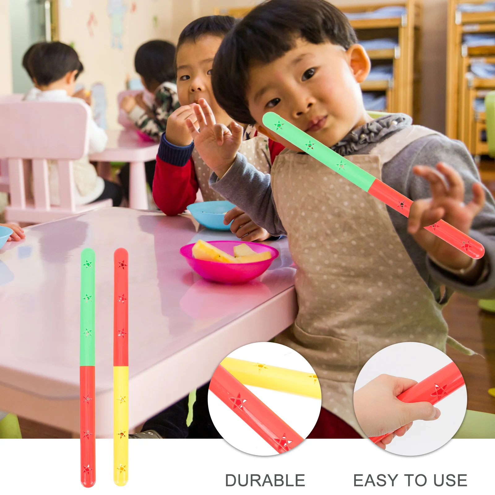 

2pcs Dual-color Fitness Sticks ABS Mini Tools Gymnastics Training Relay Race Sticks Sports Accessories Wear-resistant