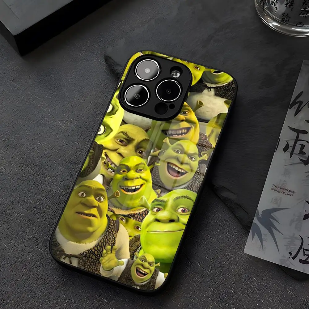 Cartoon Funny Movie S-ShrekS Phone Case Tempered Glass For iPhone 14 13 16 12 15 11 Pro XS Max Plus Mini SE2020 Coque