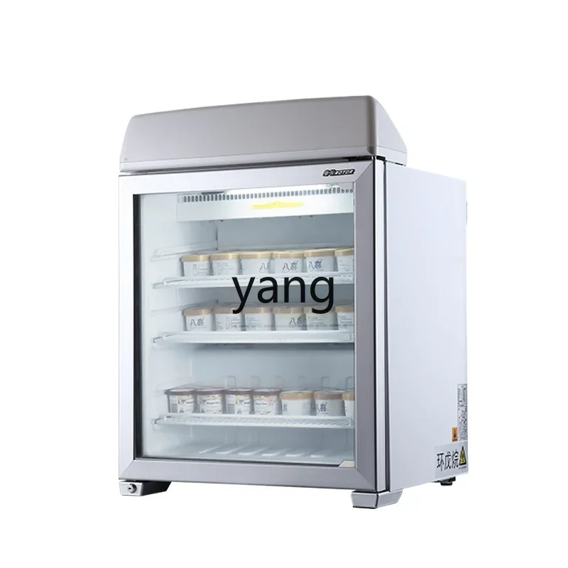 

YJQ small freezer commercial ice cream display seafood freezer air-cooled lockable door