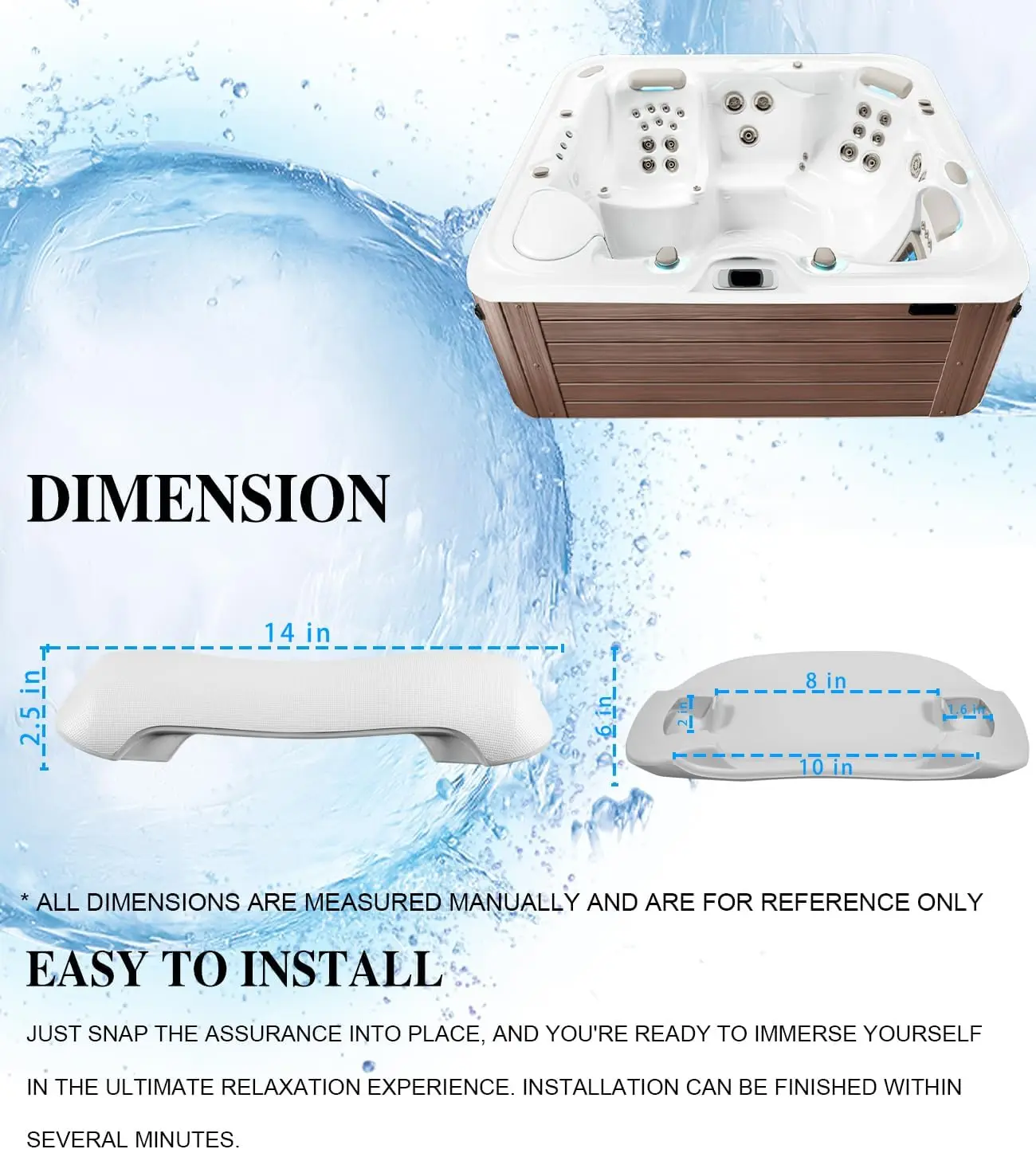 77228 1411501 Hot Tub Spas Pillows Fits for Hot Spring Highlife Series Spas from 2014-Current: Aria, Envoy, Grandee, Jetsetter, image 5