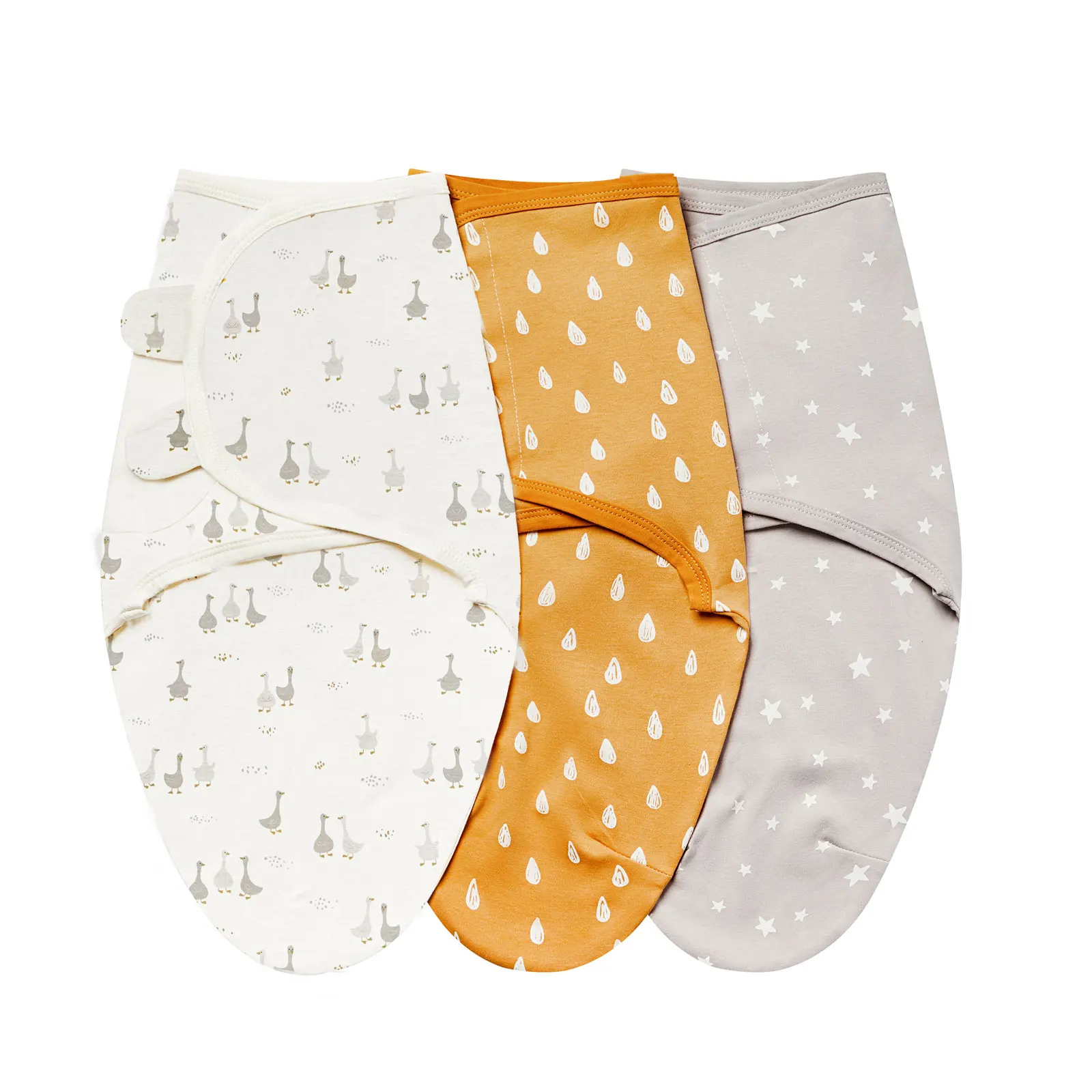 NONE 3 Stück süße Neugeborenen Baby decken Windeln Set 100% Baumwolle Jungen Mädchen verstellbare Wickel Baby Wickel für 0-6 Monate 7