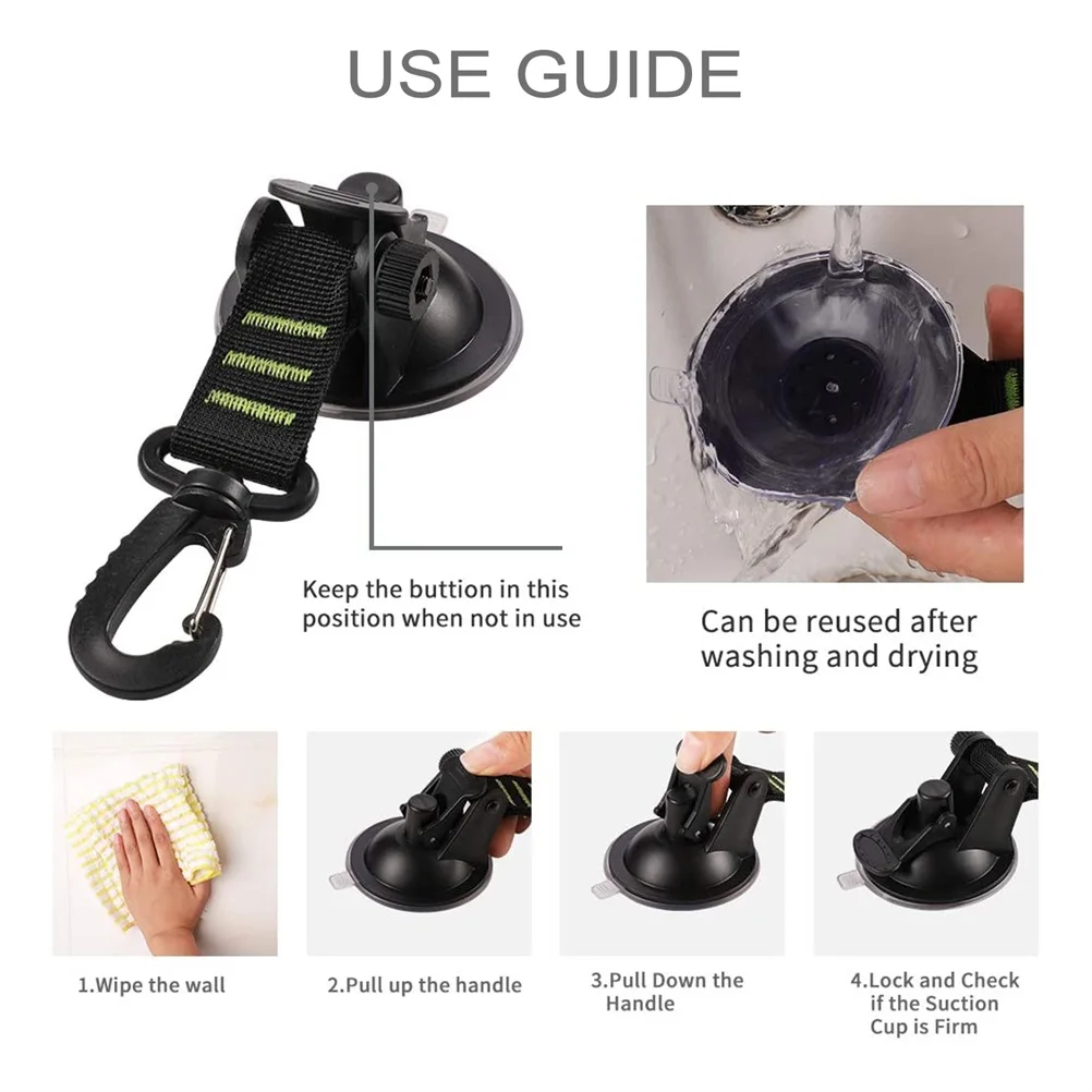 

4 Pcs Large Portable Suction Cup Hook Tents Securing Hooks Cell Phone Outdoor Anchor