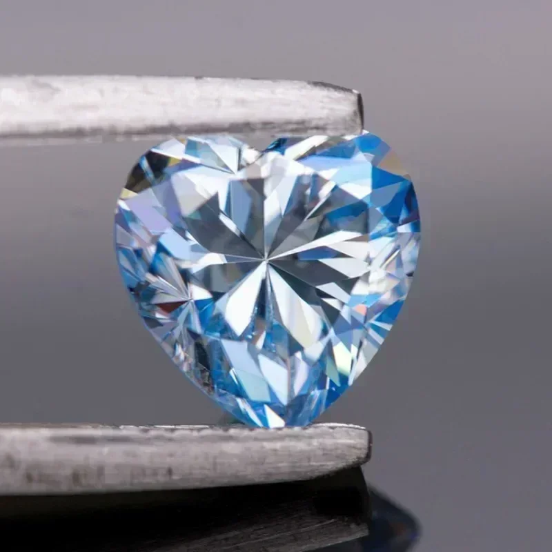 

L-Moissanite Stone Ice Blue Color Heart Cut Lab Grown Diamond For DIY Ring Necklace Earrings Main Materials With Certificate