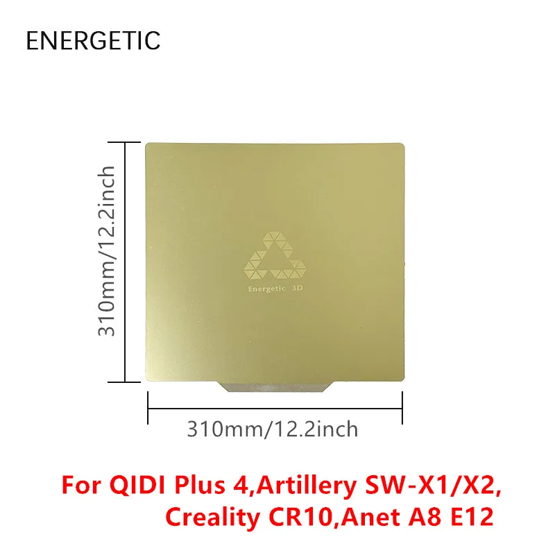 

ENERGETIC For QIDI Plus 4 Double Sided Smooth PEI Sheet 310x310mm Build Plate for Sidewinder X2/X1 CR10 Spring Steel Print Bed