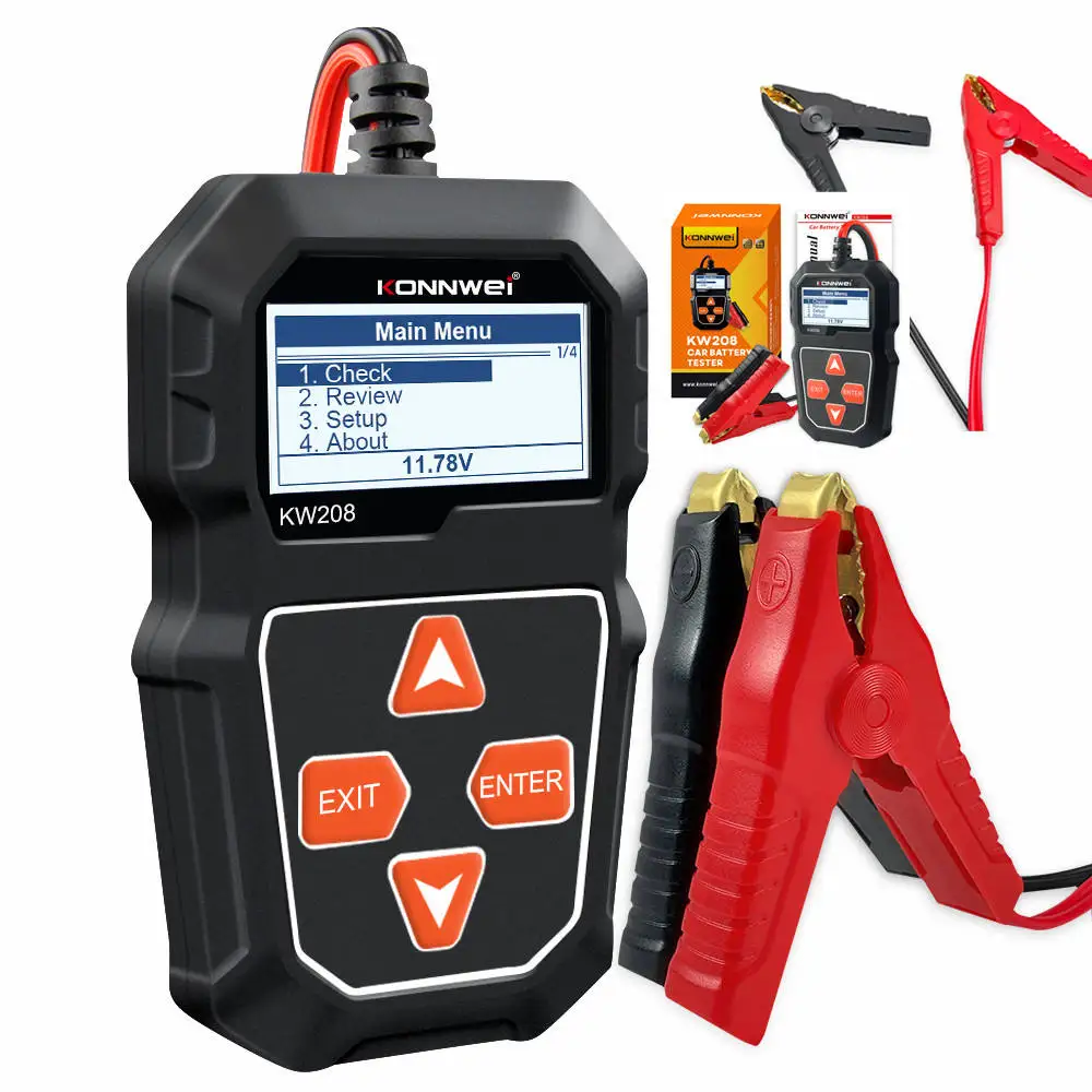 

KONNWEI KW208 Тестер автомобильного аккумулятора 12 В 100–2000CCA Тестер зарядки при запуске Анализатор аккумулятора 12 В Аккумуляторные инструменты 2026