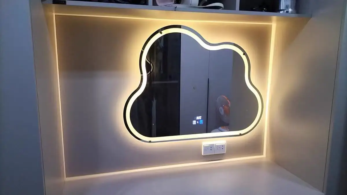 Cloud Modeling Smart Led Lamp Cosmetic  Bathroom Mirror Home Dormitory Commercial Wall-mounted Decorative Mirror