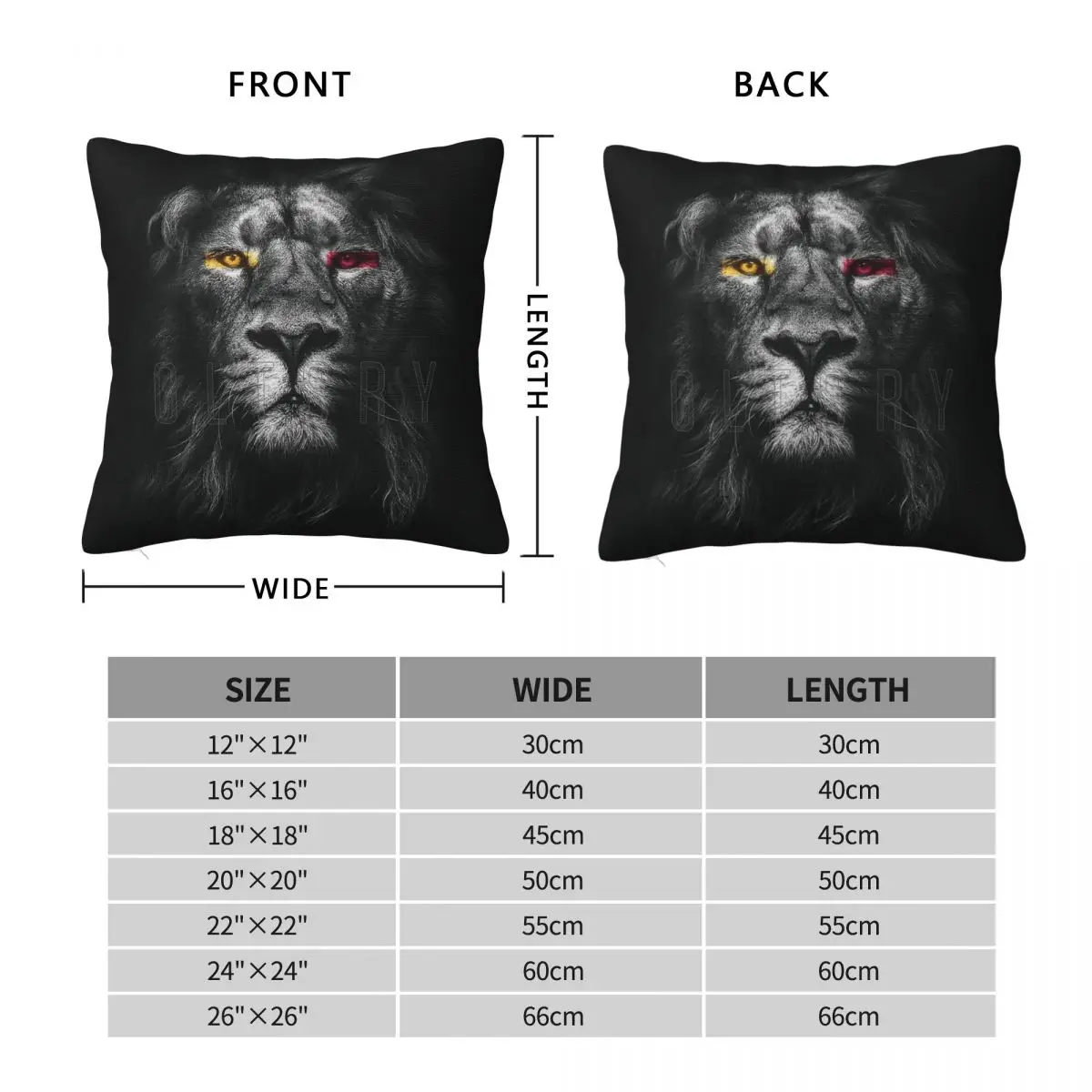 Galatasaray Aslan Lion Pillowcase Polyester Linen Velvet Pattern Zip Decor Room Cushion Case