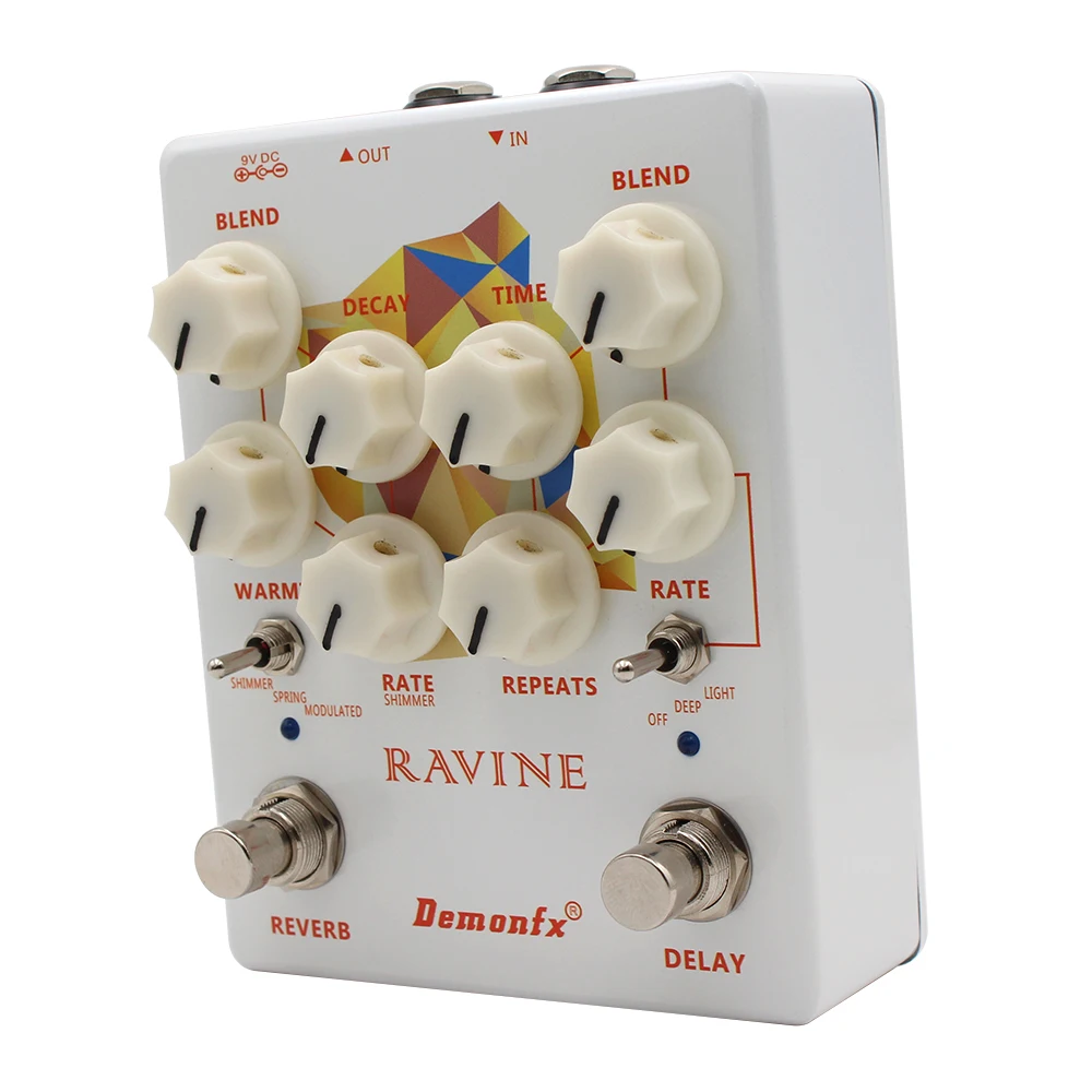 Demonfx-Pedal de efecto de guitarra RAVINE, Pedal de retardo REVERB, True Bypass, alta calidad, nuevo