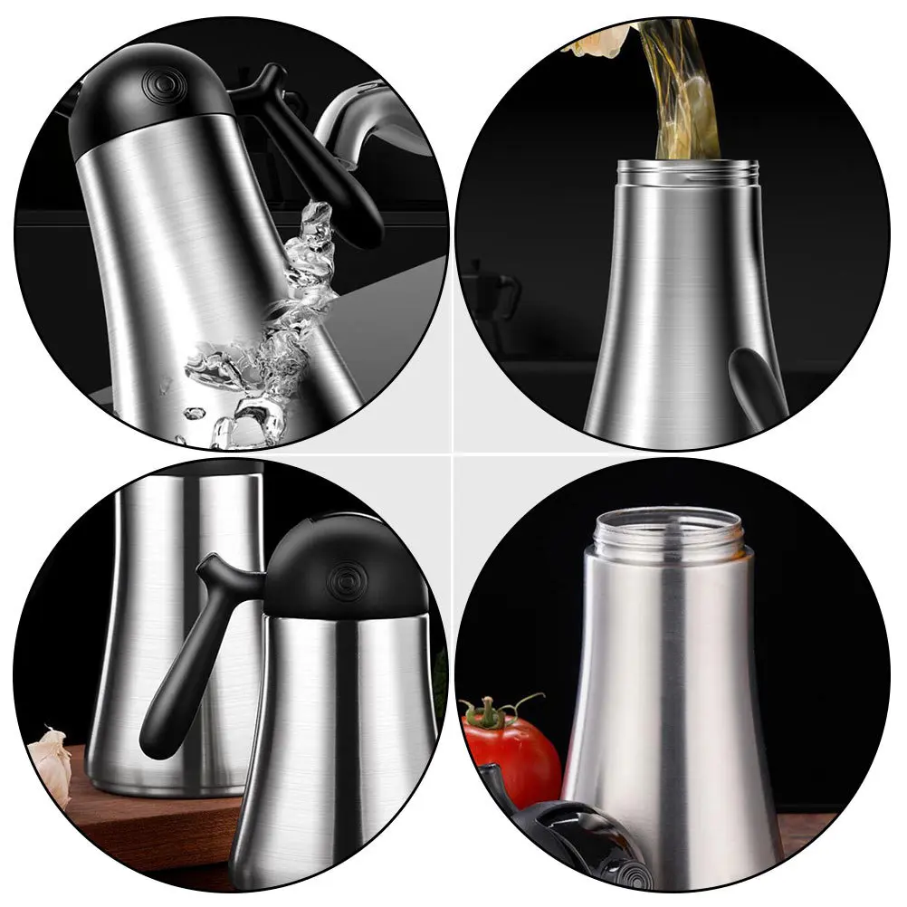 

Stainless Steel Oil Pot Kitchen Dispenser Storage Container Bottle for Can Olive