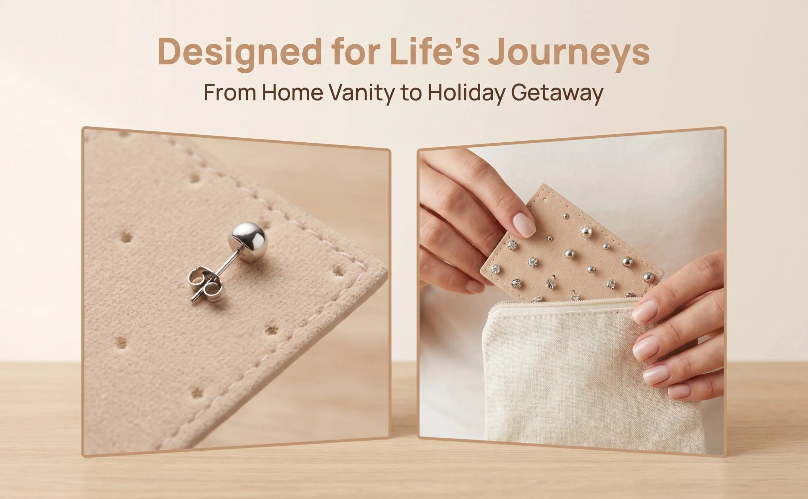 8Pcs Earring Storage Board: Compact Ear Display Rack Holder for Travel Jewelry Organizer 8x5cm Multi-Hole Fabric Reusable