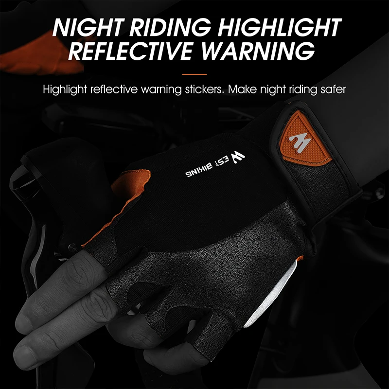 WEST BIKING Cycling Gloves Half Finger Shockproof Wear Resistant Breathable Road Bicycle Gloves Men Women Sports Bike Equipment