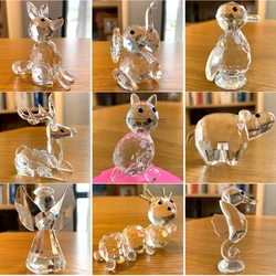 Sculpture en verre en cristal clair avec presse-papier, animal mignon, figurine Auckland, maison ouverte, ornement de table, cadeau de Noël pour enfants et dames, 30 styles