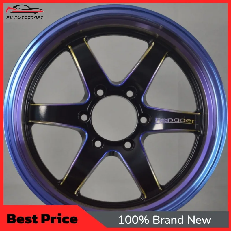 

【2026】5-Spoke Black With Colorful Gradient Lip Alloy Wheels 18 Inch 6x139.7 JDM/Off-Road Tuner Rims
