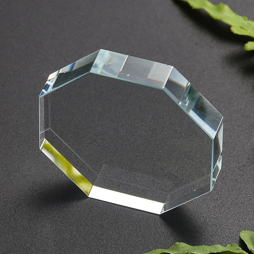 Clear Faceted Prism Glass Octagon Crystal Aurora Sun Catcher Jewelry Grafted Eyelashes Spacer Display Stand Paperweight Crafts