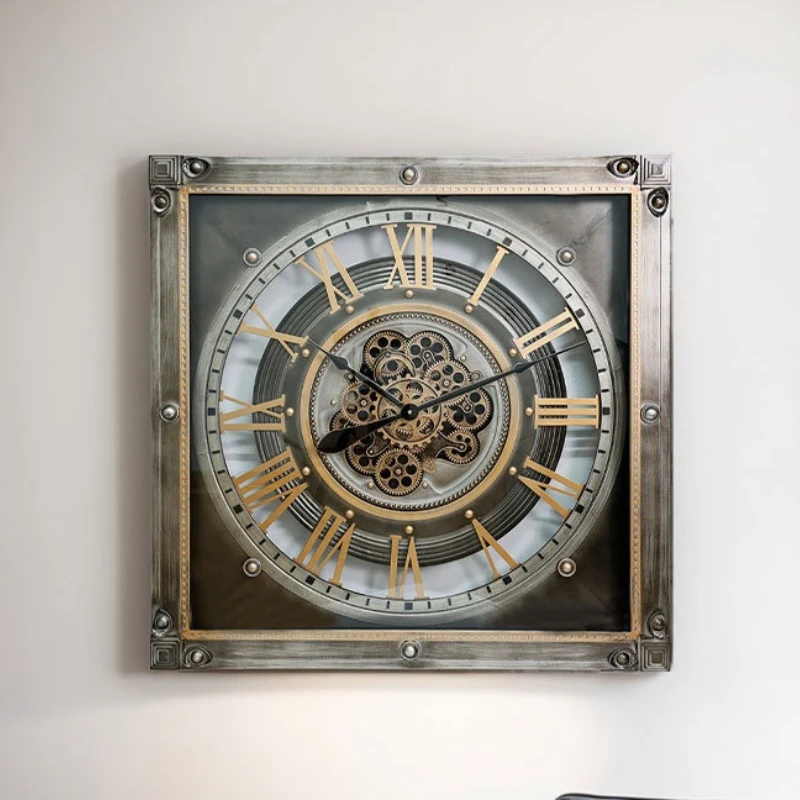 Relojes de pared de estilo europeo, relojes de pared únicos con engranajes vintage de metal, decoración bonita para el hogar, Relojes De Pared ZY40BGZ