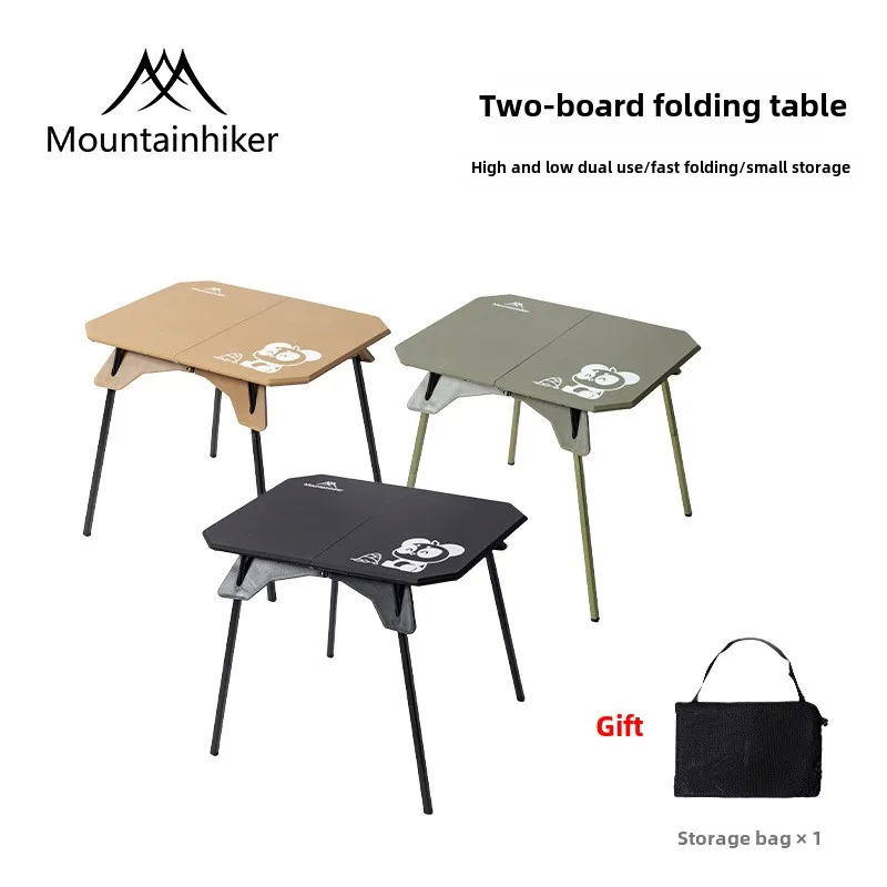 Mountainhiker Camping Folding Table Lightweight Outdoor Camping Two Board Folding Table with Carrying Bag Portable Casual Table