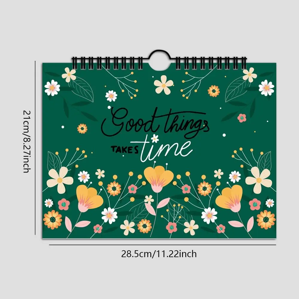 Smooth Writing Undated Monthly Planner PVC Cover Flower Themed Monthly Student Planner Portable Calendar Daily Planner Students