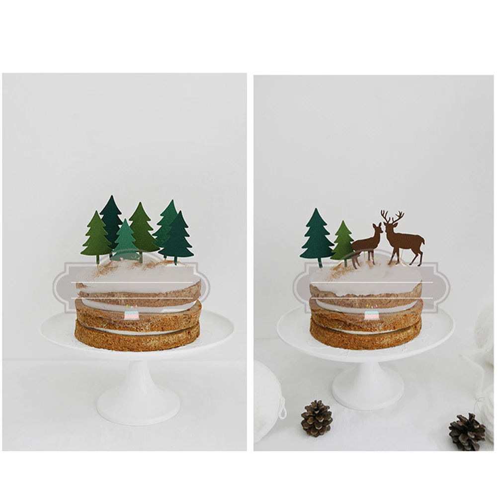 

30 Pcs Christmas Tree Cake Toppers Safe Cartoon Theme Party Supplies Cake Decoration Fruit Muffin Picks