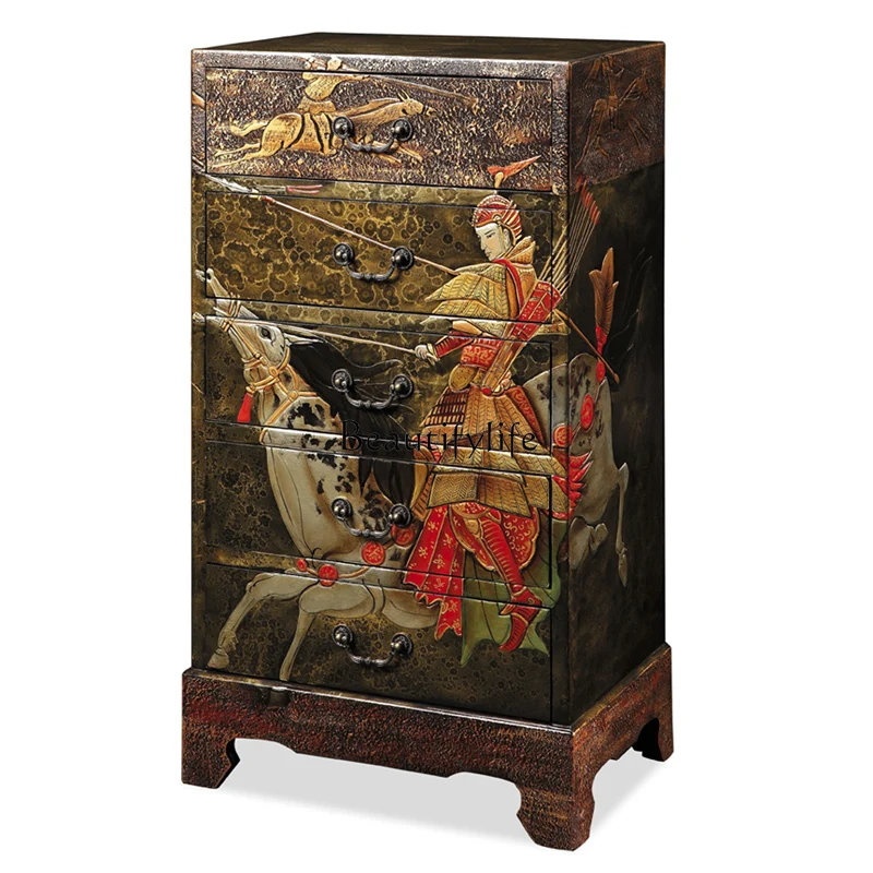 

*Modern personalized painted whole storage solid wood multi-bucket cabinet Chinese five-bucket art cabinet