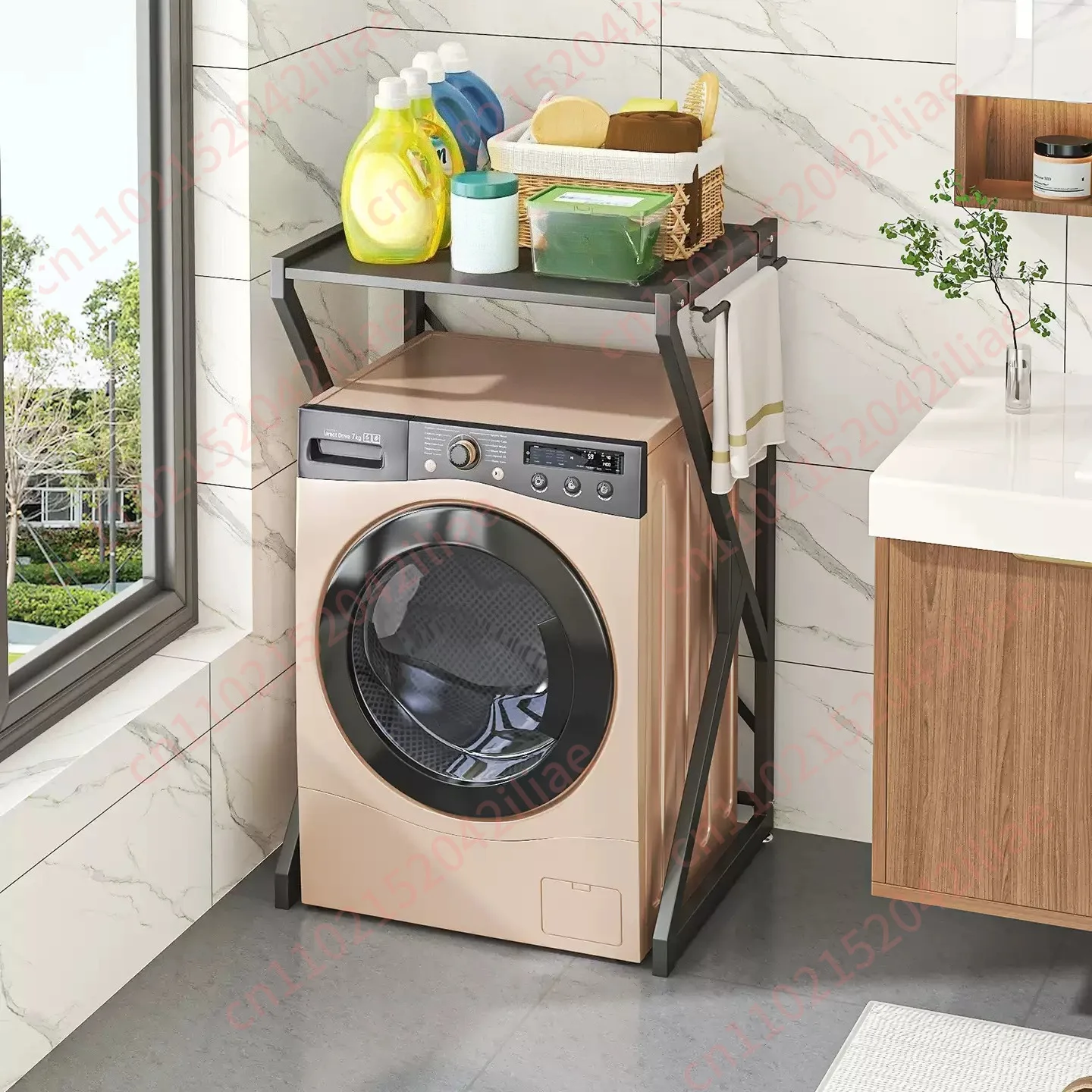 Washing machine rack Floor-to-ceiling storage Small washing machine rack Balcony Sunscreen and waterproof