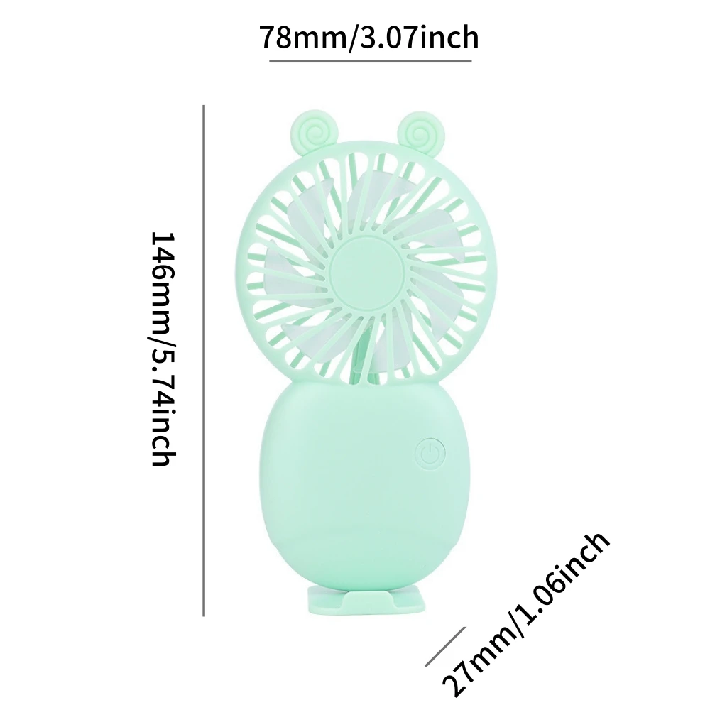 Mini Portable Fan Small Fan Handheld Pocket Portable 3 Speed Whisper USB Rechargeable Cartoon Mini Fan For Office Travel