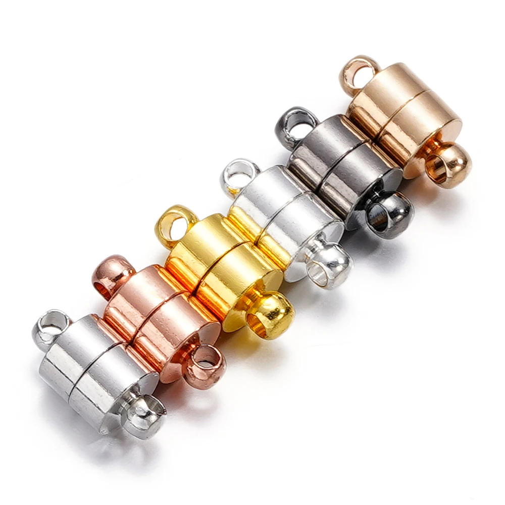 5pair Strong Magnet Round Separable Connected Clasps Beads Charms For DIY Leather Cord Bracelet  Buckle for Jewelry Making