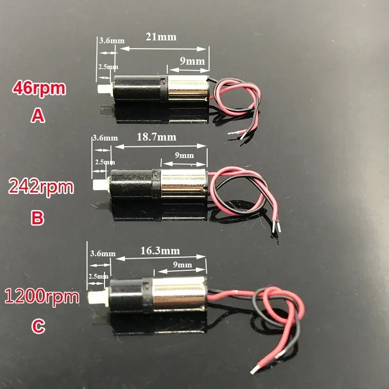 DC 3V 3.7V 46RPM-6400RPM Tiny 6mm Planetary Gear Motor Reduction Gearbox Mini Coreless Motor DIY Robot Fingerprint Lock