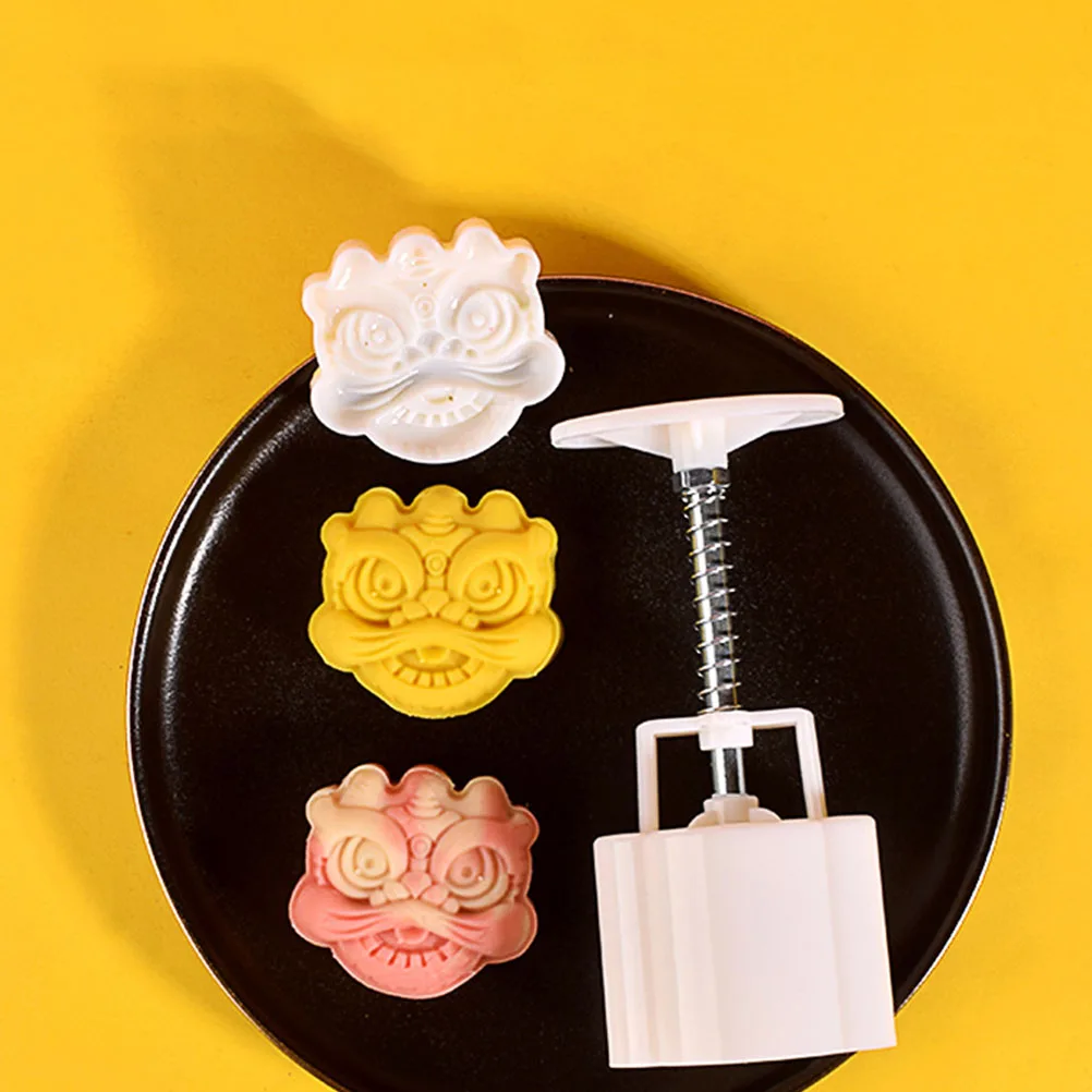 

1set 1Set Moon Cake Mold Lion-Shaped Pp Plastic Baking Tool For Mid-Autumn Festival Cookie Pastry Making Kitchen Gadget Molder