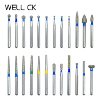 WELL CK 10pcs/Pack Dental Diamond Burs Drill for High Speed Handpiece Dentist Burs FG Series Dia 1.6mm