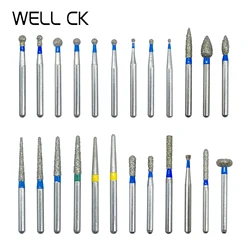 WELL CK 10pcs/Pack Dental Diamond Burs Drill for High Speed Handpiece Dentist Burs FG Series Dia 1.6mm