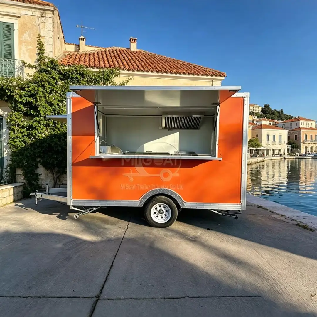 DOT Certified Mobile Food Concession Trailer Fully Equipped Kitchen Street Food Vending Cart For Sale Burger Pizza Ice Cream