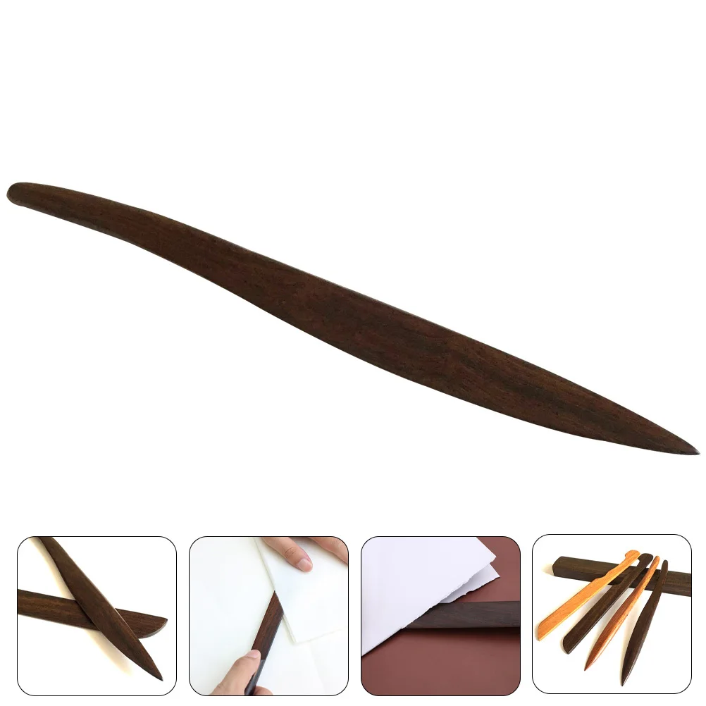 قاطع الورق الخشبي على الطراز الصيني فتاحة مغلف سطح أملس خفيفة الوزن ومتينة أداة قطع فنية للمكتب قاطع الشريط بنفسك #2