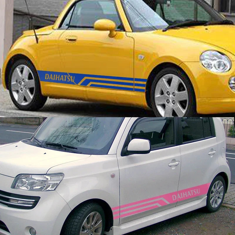 Side Skirt Sticker Racing Sport Decals Stripe Wraps Body Stickers For Daihatsu Copen Cuore Max